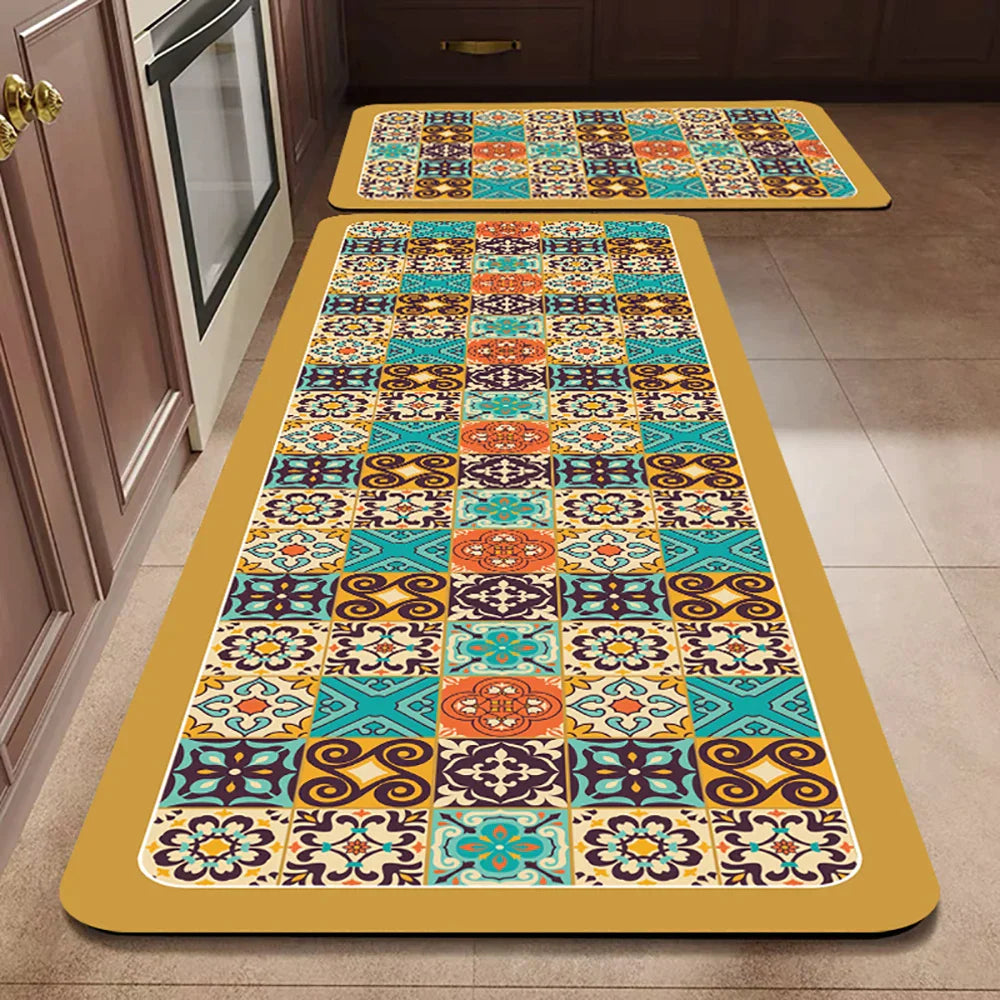 SUENTA Küchenteppich Rutschfest Textil Grau 60x90 Cm Groß 35