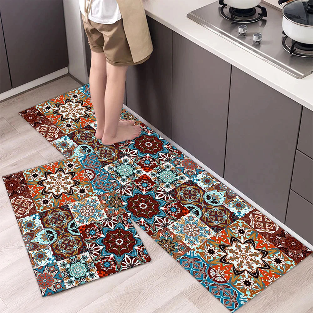 SUENTA Küchenteppich Rutschfest Textil Grau 60x90 Cm Groß 37