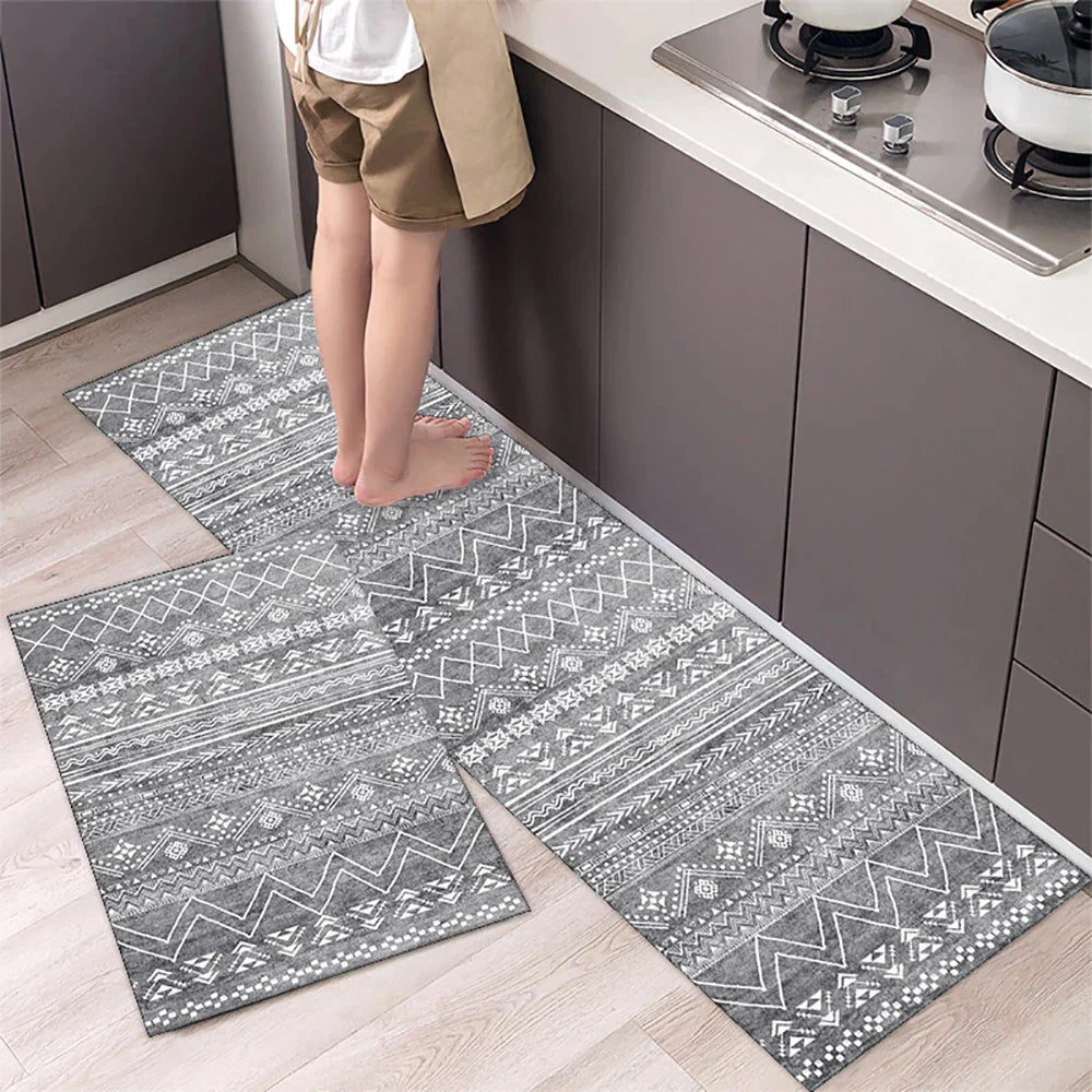 SUENTA Küchenteppich Rutschfest Textil Grau 60x90 Cm Groß 42