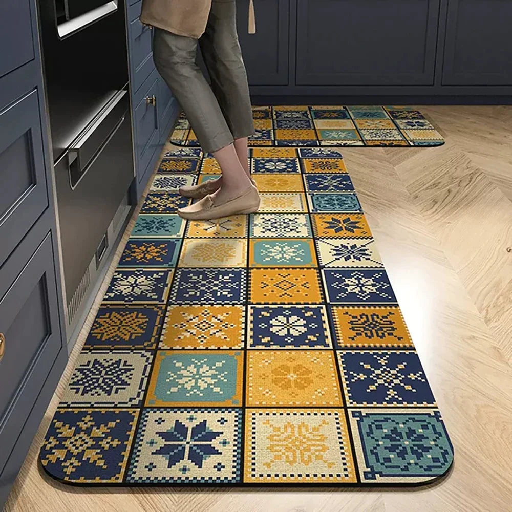SUENTA Küchenteppich Rutschfest Textil Grau 60x90 Cm Groß 3