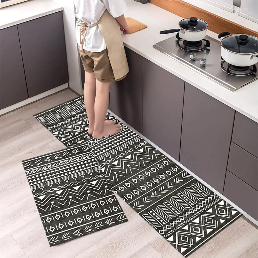 SUENTA Küchenteppich Rutschfest Textil Grau 60x90 Cm Groß 8