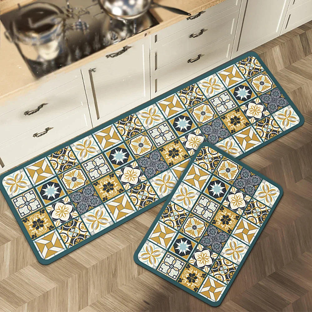 SUENTA Küchenteppich Rutschfest Textil Grau 60x90 Cm Groß 23
