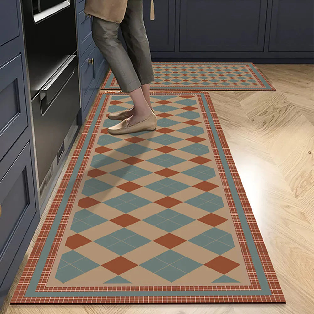 SUENTA Küchenteppich Rutschfest Textil Grau 60x90 Cm Groß 14