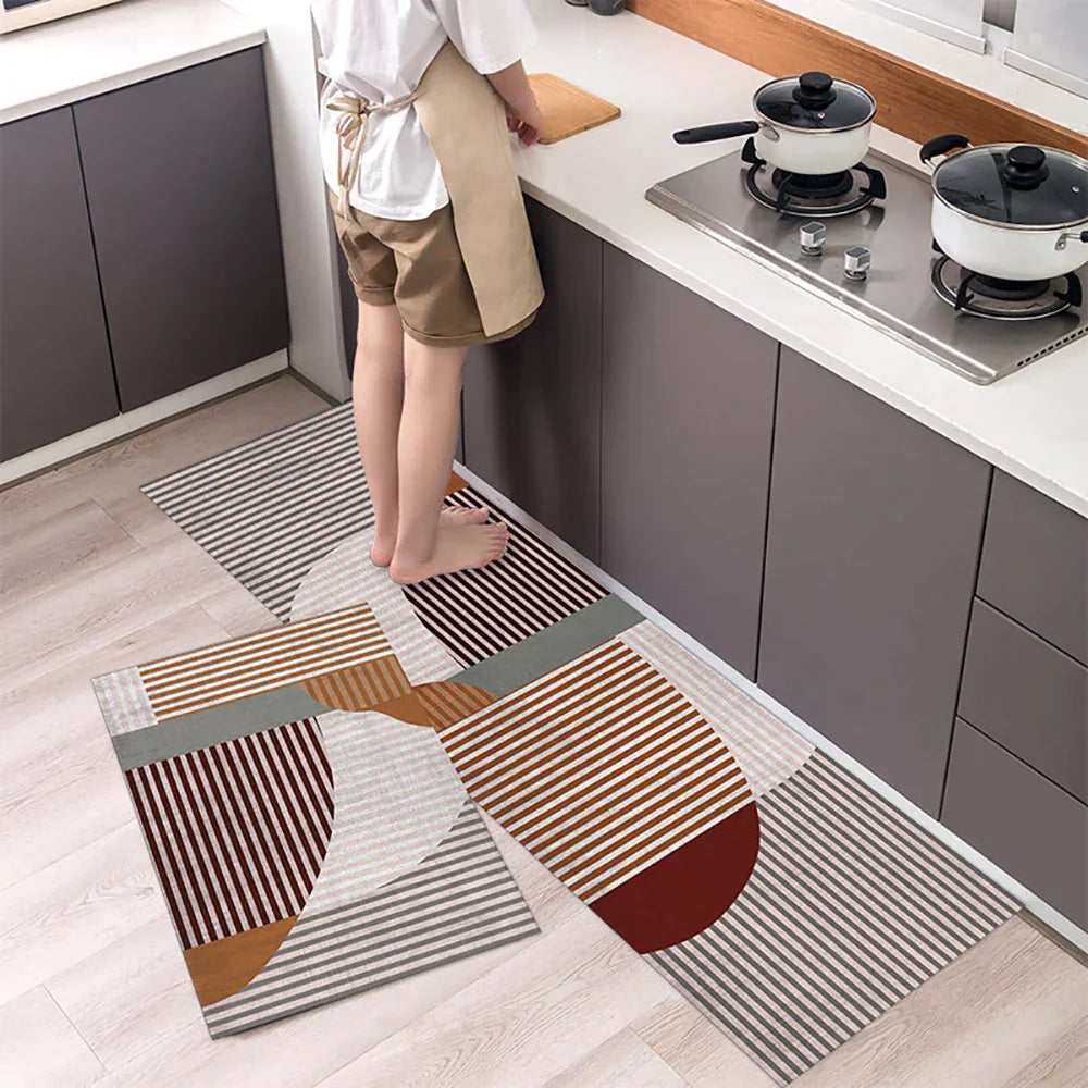 SUENTA Küchenteppich Rutschfest Textil Grau 60x90 Cm Groß 4