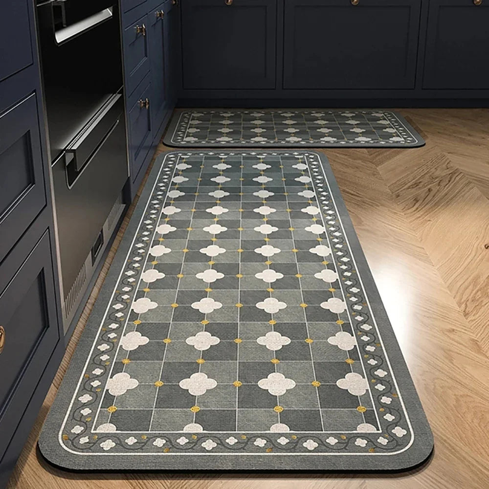 SUENTA Küchenteppich Rutschfest Textil Grau 60x90 Cm Groß 5
