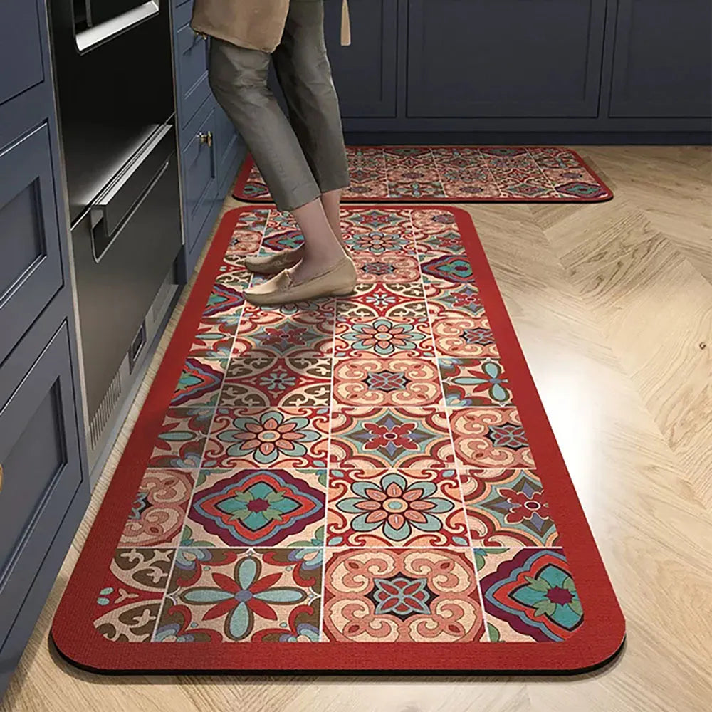 SUENTA Küchenteppich Rutschfest Textil Grau 60x90 Cm Groß 1