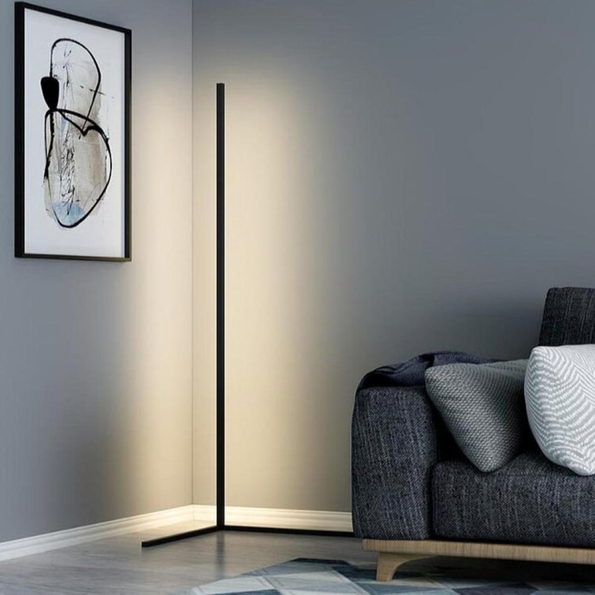 SUENTA LED Eckleuchte Mit Fernbedienung Und Dimmfunktion Für Räume RGB + Warm + Kaltweiß dimmbar Schwarz