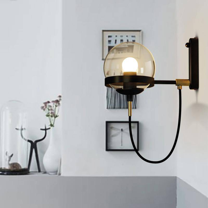 SUENTA Wandleuchte Aus Metall Mit Glaskugel LED-Wandleuchte