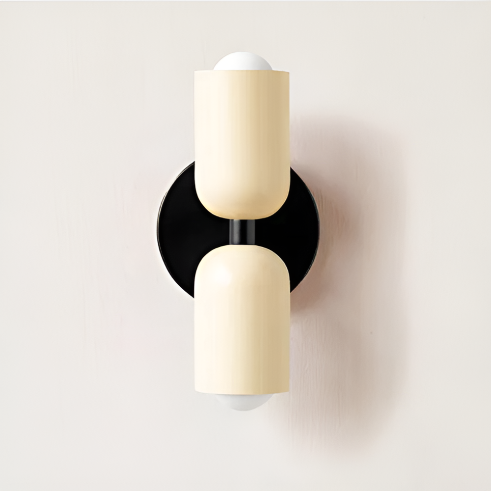 SUENTA LED Wandlampe Zweiseitig Nordisches Design Beleuchtung Beige Beige Schwarz 12cm x 25cm