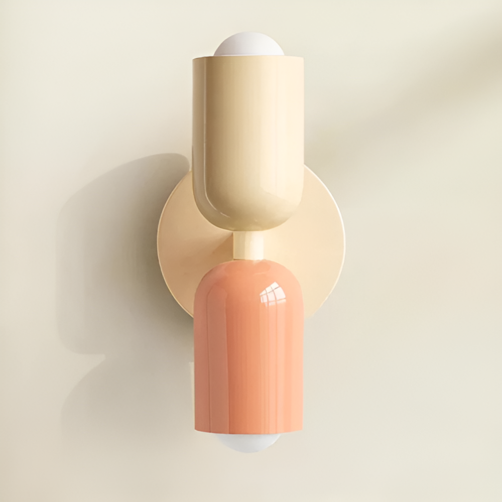SUENTA LED Wandlampe Zweiseitig Nordisches Design Beleuchtung Beige Lachs Beige 12cm x 25cm