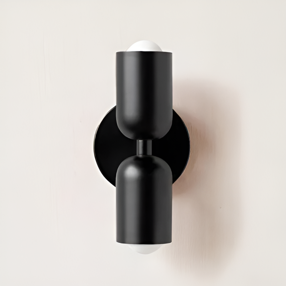 SUENTA LED Wandlampe Zweiseitig Nordisches Design Beleuchtung Schwarz Schwarz Schwarz 12cm x 25cm