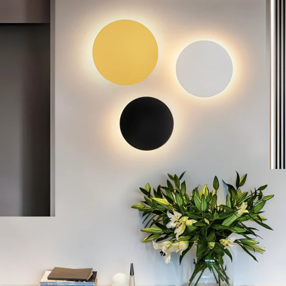 SUENTA LED Wandleuchte Schlankes Rundes Gehäuse Warmweiß Licht