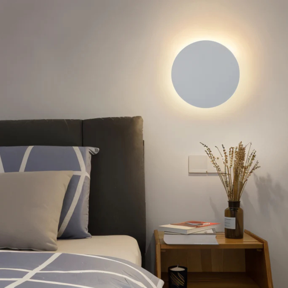 SUENTA LED Wandleuchte Schlankes Rundes Gehäuse Warmweiß Licht