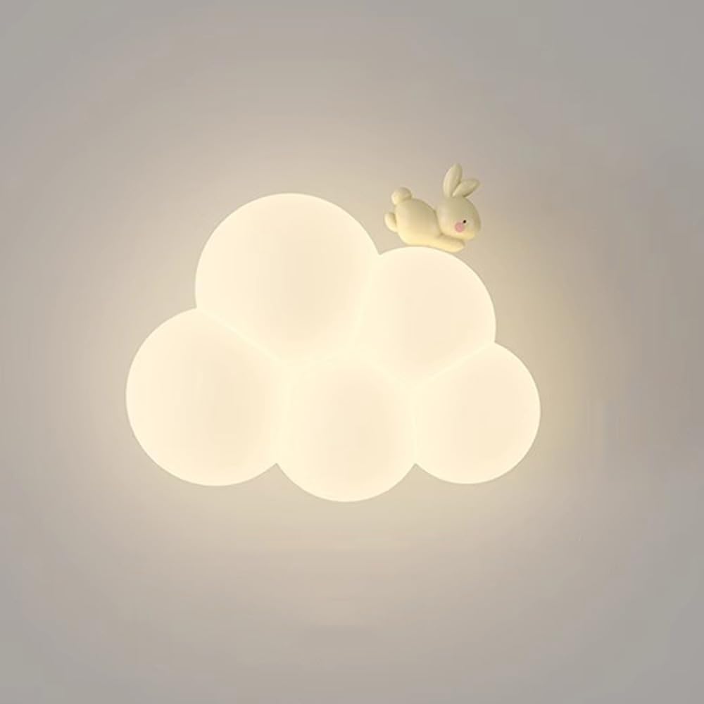 SUENTA LED Wolken-Wandleuchte Für Kinderzimmer Sanft Nachtlicht Kaninchen