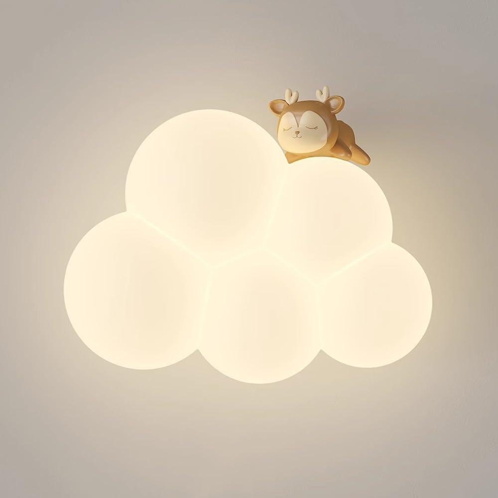 SUENTA LED Wolken-Wandleuchte Für Kinderzimmer Sanft Nachtlicht Hirsch