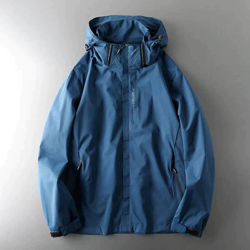 SUENTA Herren Wasserdichte Winter Regenjacke Windjacke Für Herren Kapuze Blau