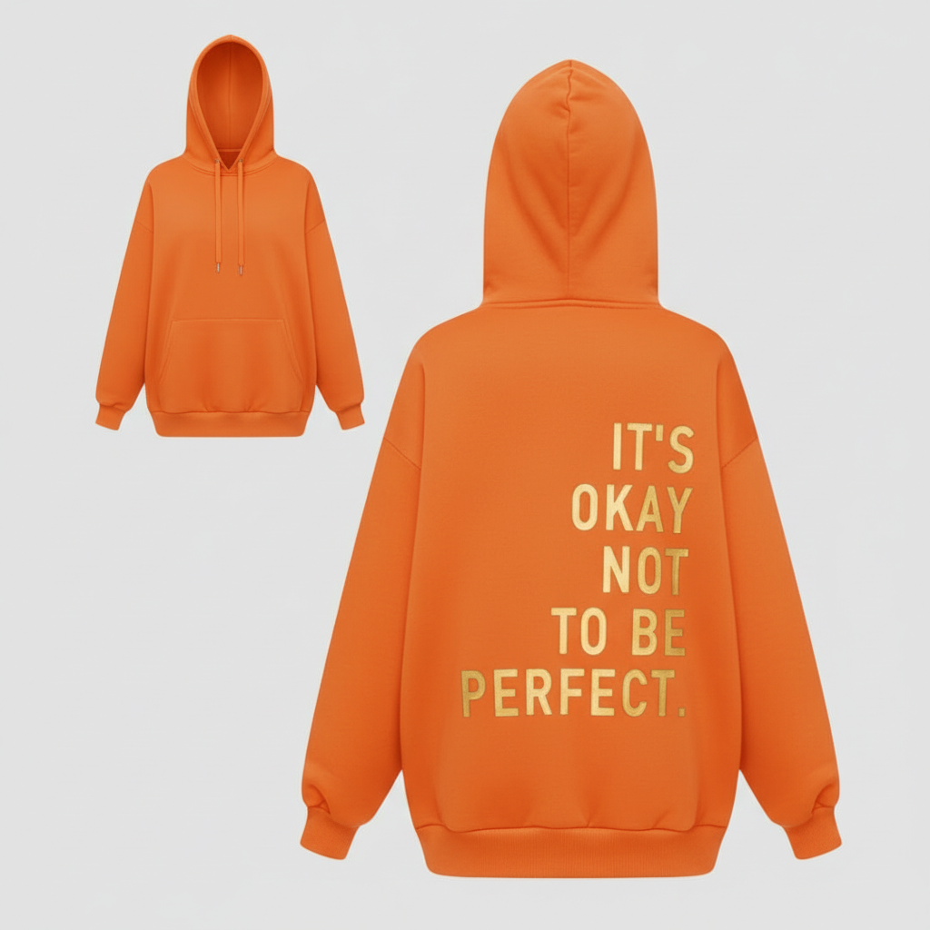 SUENTA Langärmeliger Hoodie Komfortabel Und Modern Schickes Und Originelles Design Orange