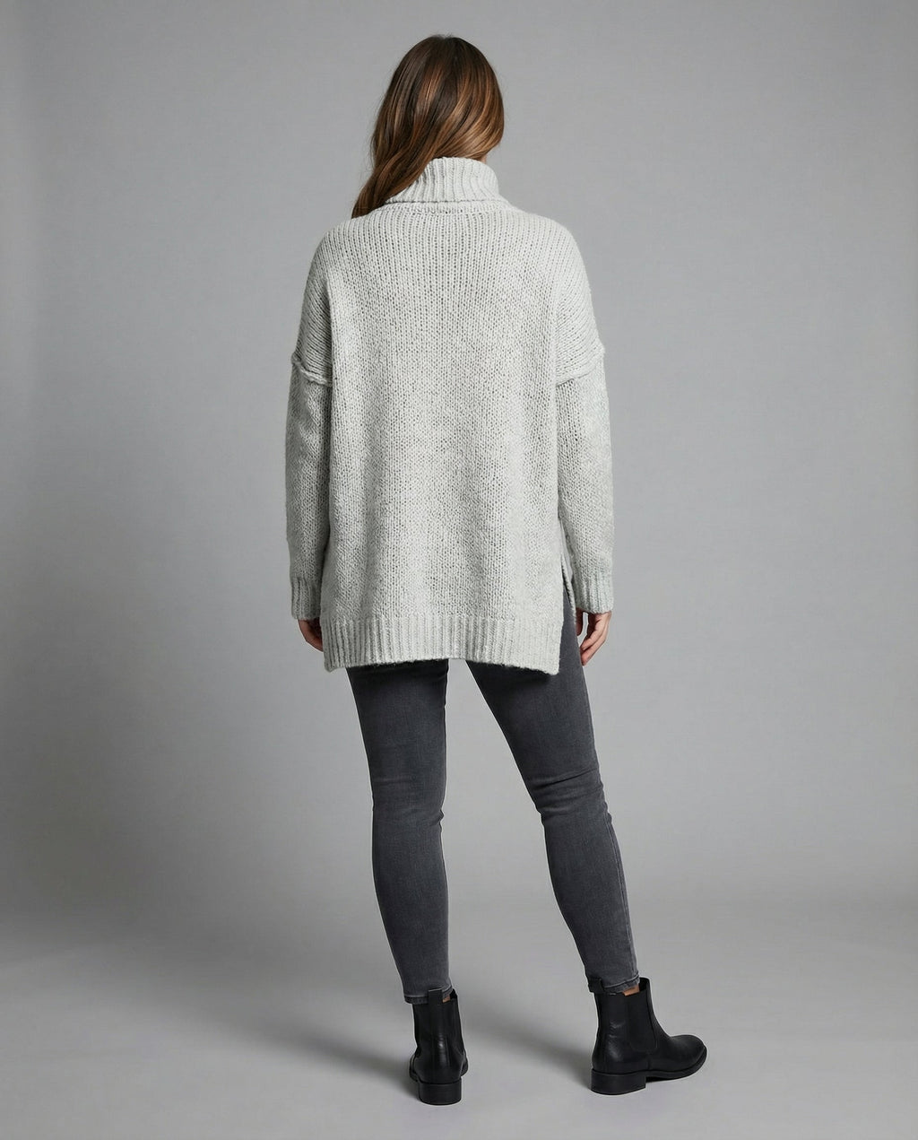 SUENTA Langer Kuscheliger Strickpullover Weichem Mischgarn Und Polyester Warm