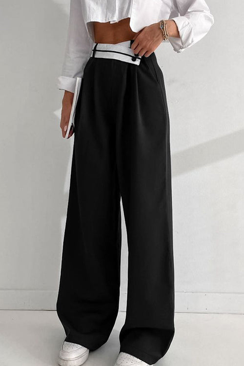 SUENTA Elora Damenhose – Weites Bein & hohe Taille mit lockerer Passform