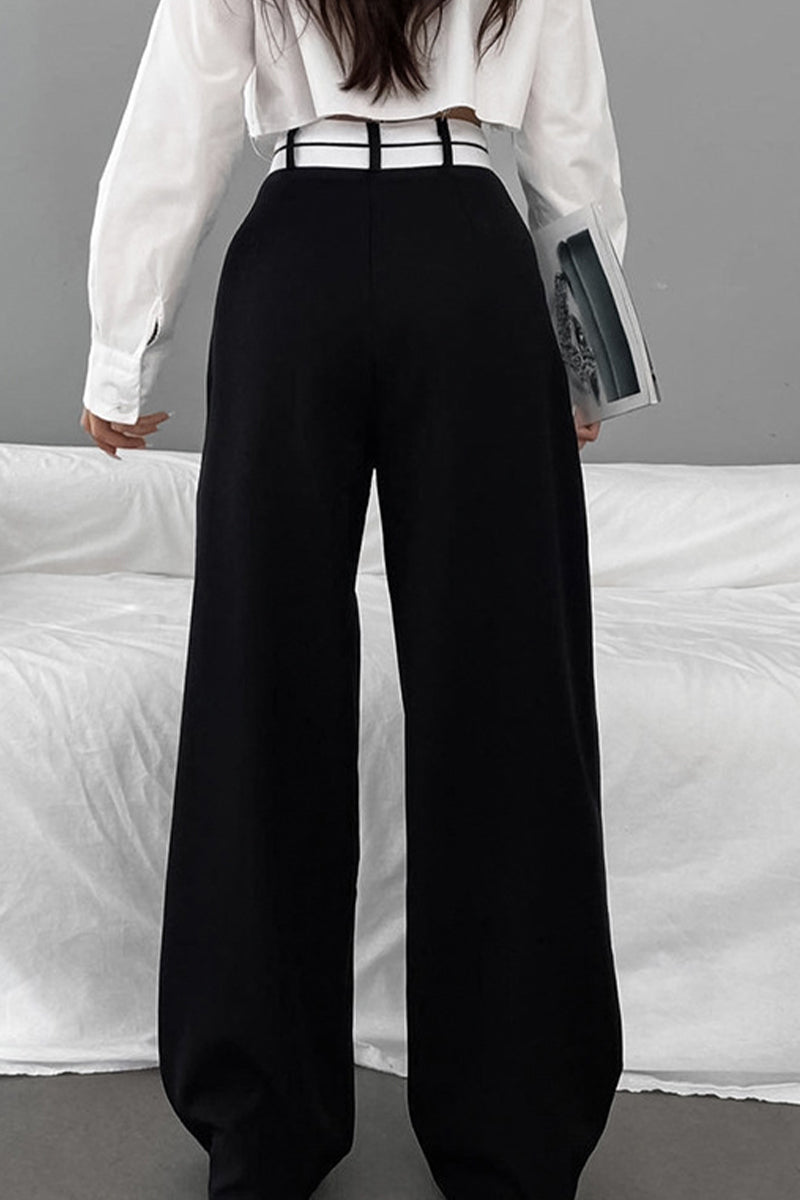 SUENTA Elora Damenhose – Weites Bein & hohe Taille mit lockerer Passform