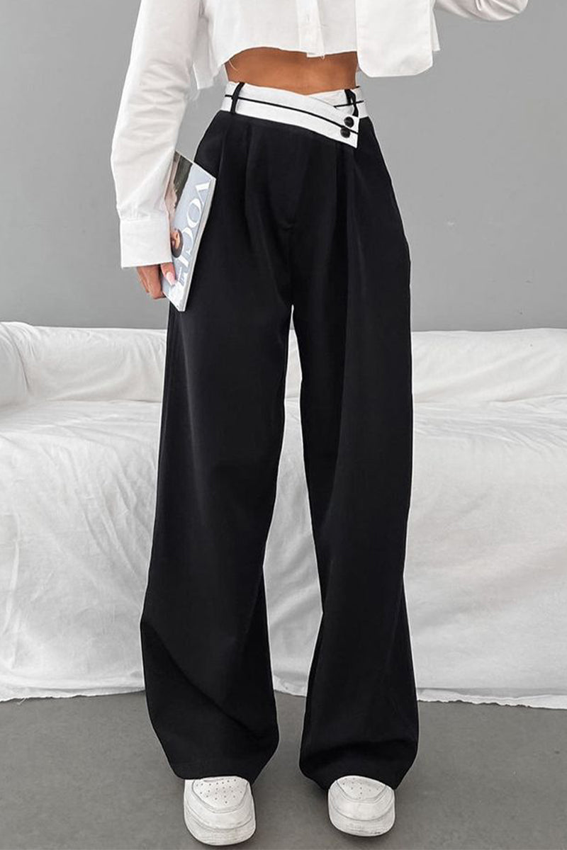 SUENTA Elora Damenhose – Weites Bein & hohe Taille mit lockerer Passform