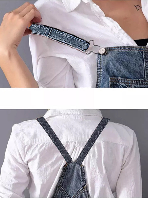SUENTA Latzkleid Aus Jeansstoff Mit Rückenschlitz