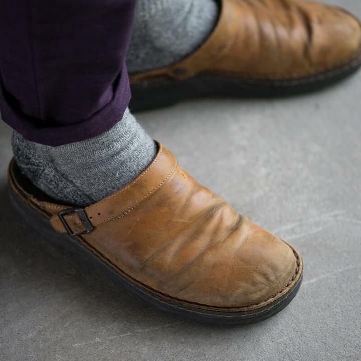 SUENTA Leder-Pantoletten zum Hineinschlüpfen für Herren und Damen