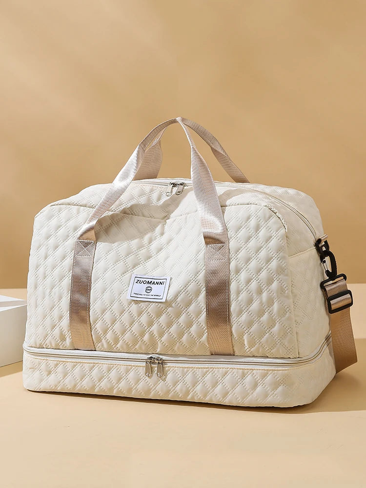 SUENTA Leichte Reisetasche Mit Rautenmuster Und Schuhfach Nassfach