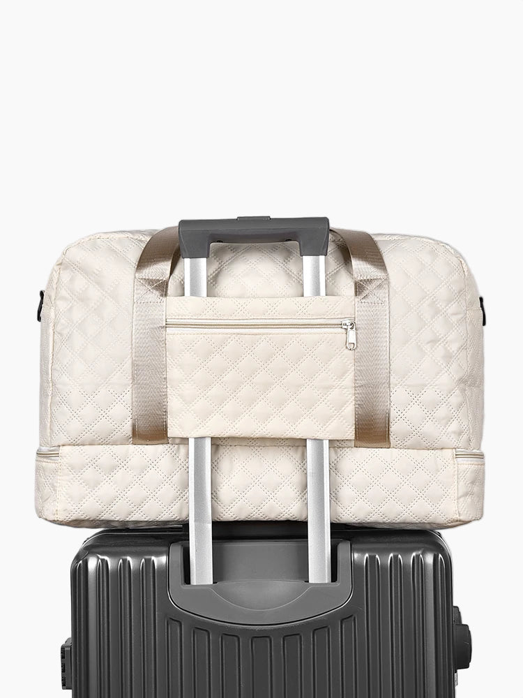 SUENTA Leichte Reisetasche Mit Rautenmuster Und Schuhfach Nassfach