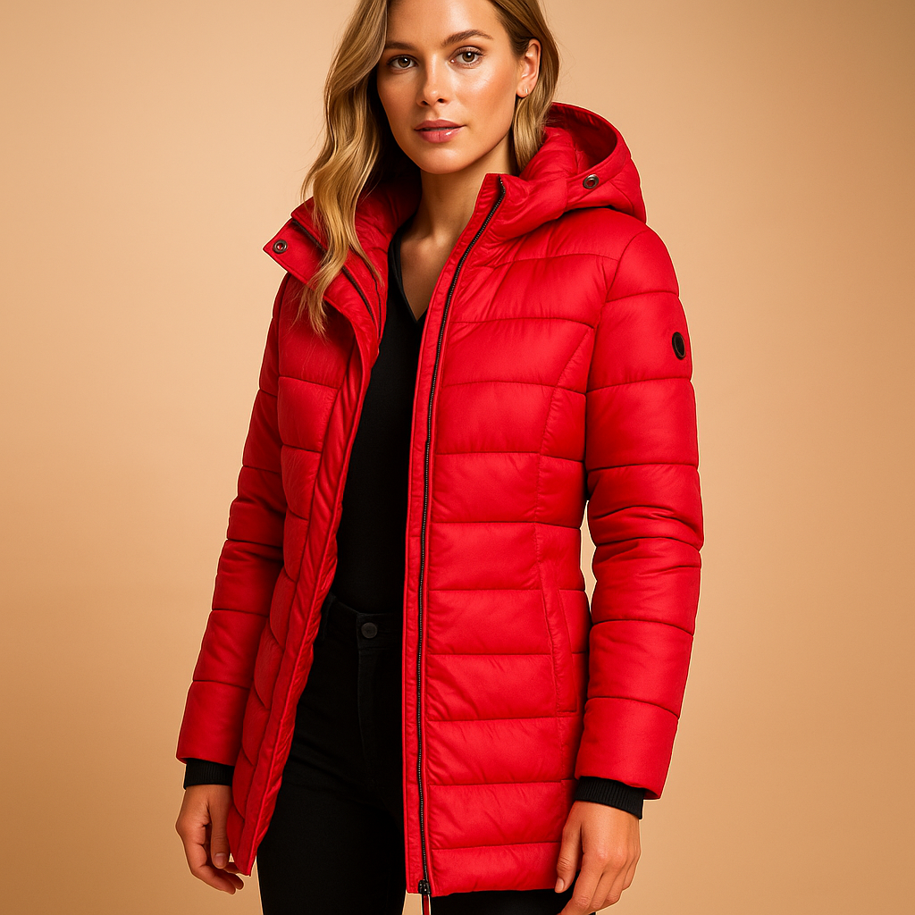 SUENTA Leichte Steppjacke Für Damen Warm Und Stylisch Übergangszeit Rot