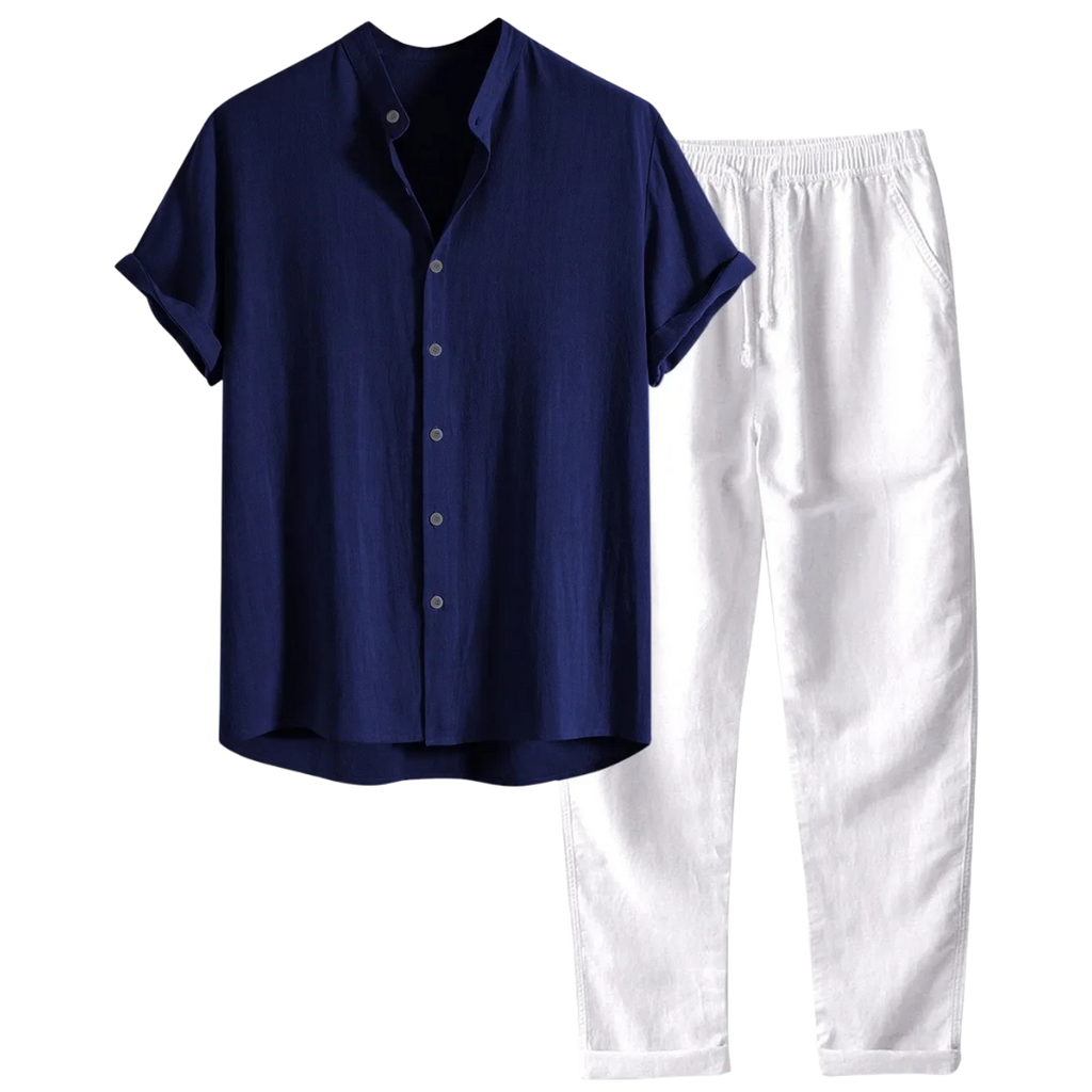 SUENTA Herren Sommerset Für Herren Im Stil Der Alten Geldzeit 2-teiligen Blau