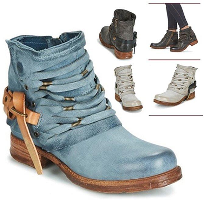 SUENTA Venice Damen Stiefeletten mit Absatz - In Schwarz, Grau und Blau