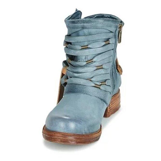 SUENTA Venice Damen Stiefeletten mit Absatz - In Schwarz, Grau und Blau Blau