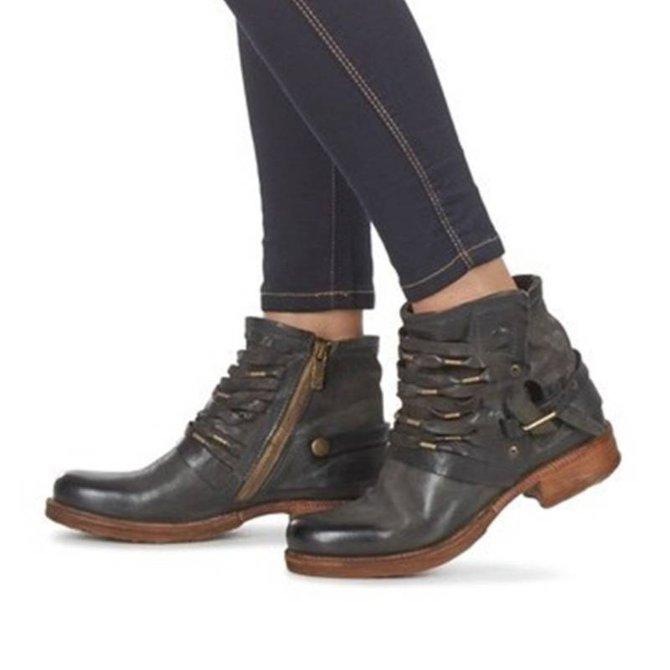 SUENTA Venice Damen Stiefeletten mit Absatz - In Schwarz, Grau und Blau