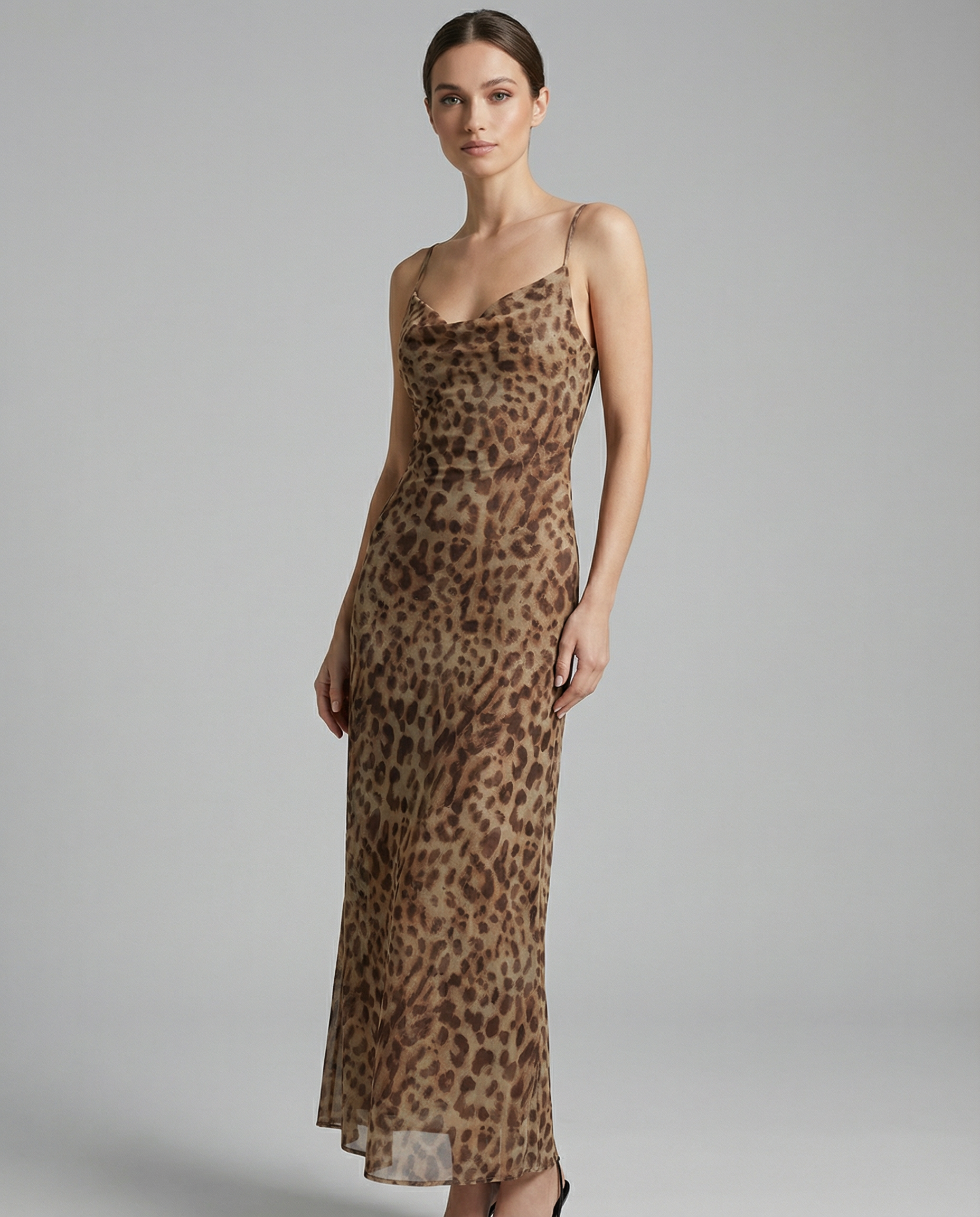 SUENTA Leopardenmuster-Swingkleid – Verspieltes Rüschen-Sommerparty-Outfit