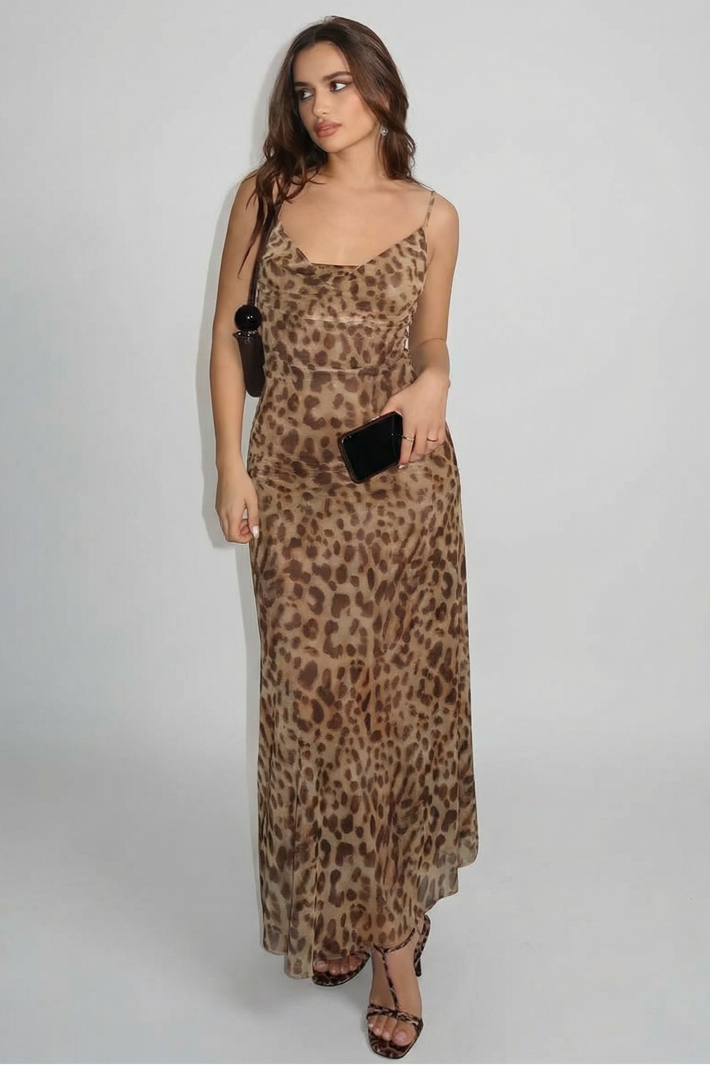 SUENTA Leopardenmuster-Swingkleid – Verspieltes Rüschen-Sommerparty-Outfit