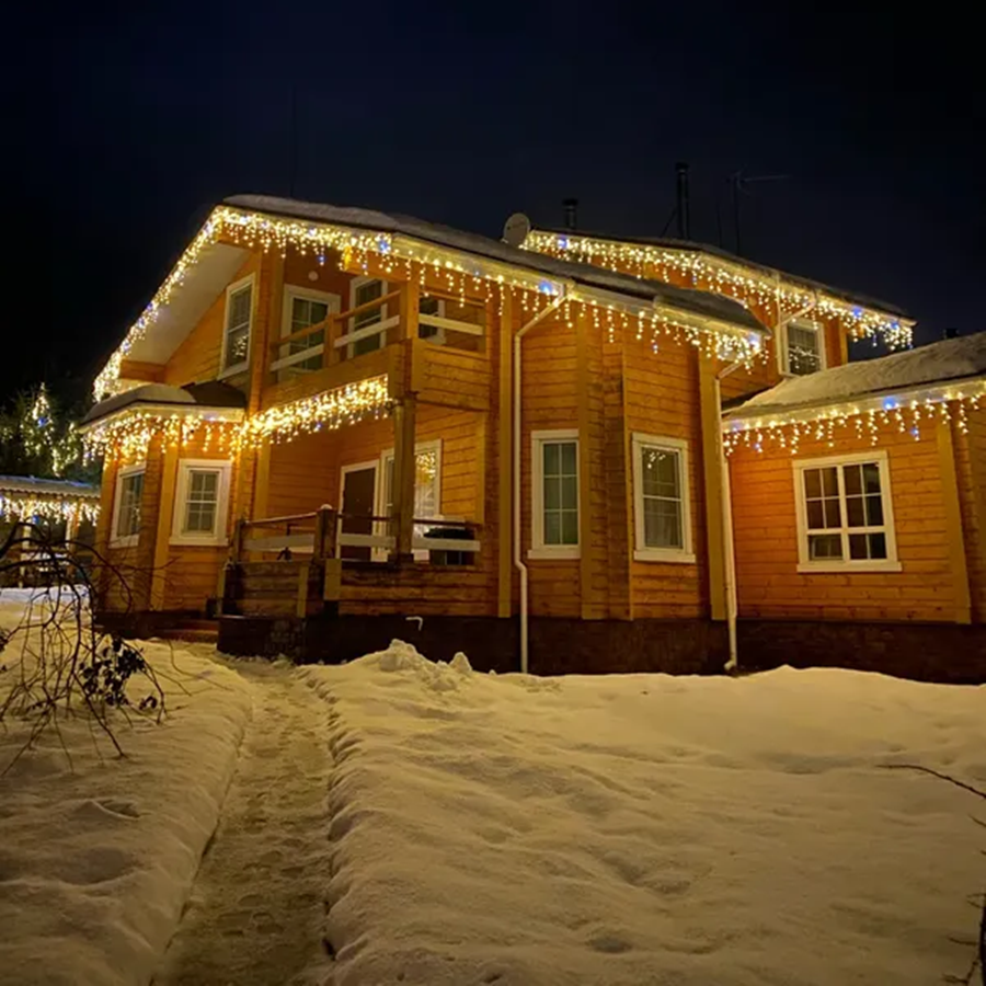 SUENTA Lichtervorhang Outdoor Led Wetterfest Warmweiß 300 Leuchten