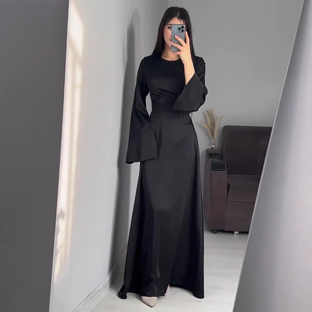 SUENTA Luma | Damen Abendkleid Hochzeit – Elegante Maxi-Länge & Exquisites Finish Schwarz