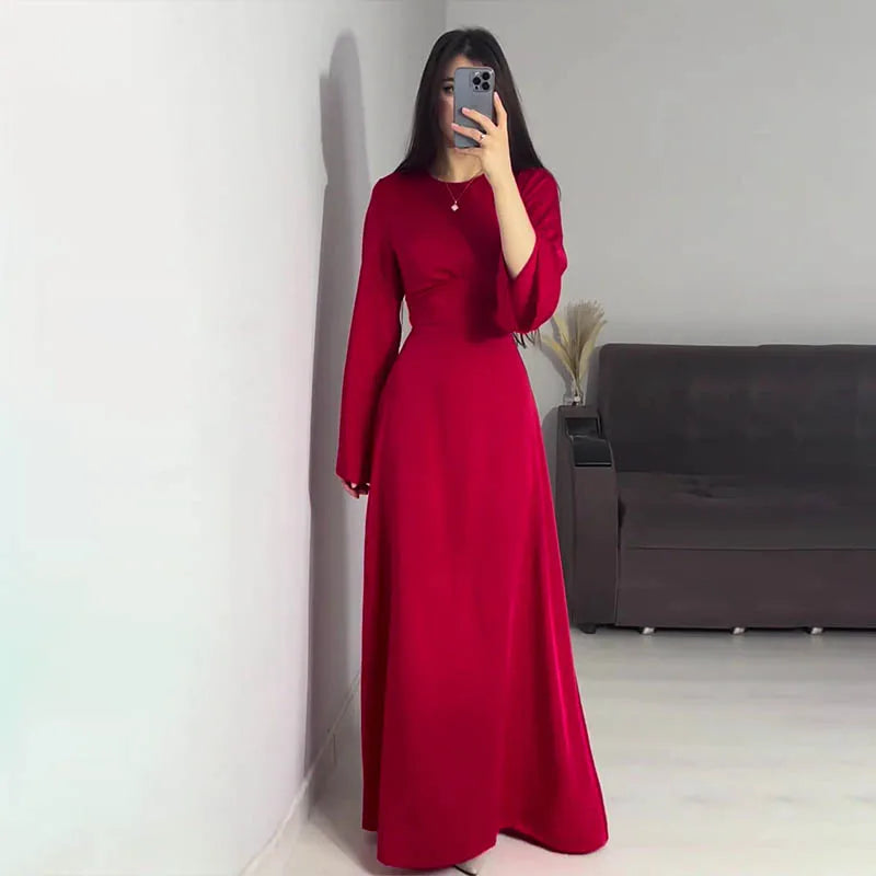 SUENTA Luma | Damen Abendkleid Hochzeit – Elegante Maxi-Länge & Exquisites Finish Rot