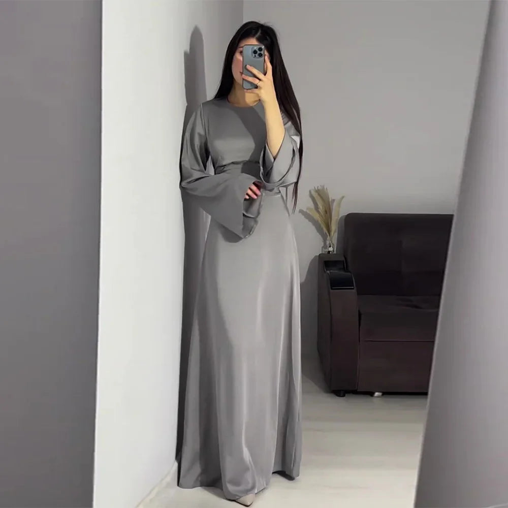 SUENTA Luma | Damen Abendkleid Hochzeit – Elegante Maxi-Länge & Exquisites Finish Grau