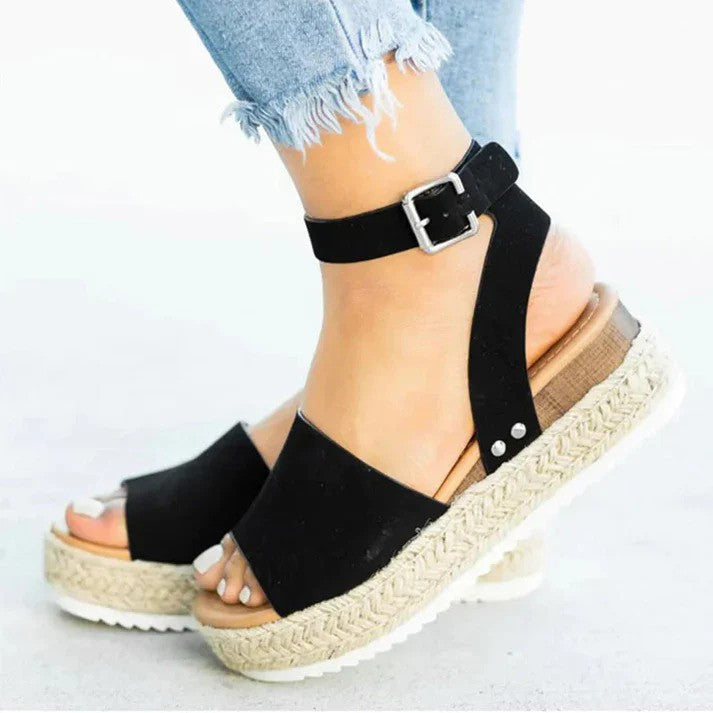 SUENTA Luma | Elegante Damen-Sommersandalen – Handgefertigte Qualität & bequeme Passform Black