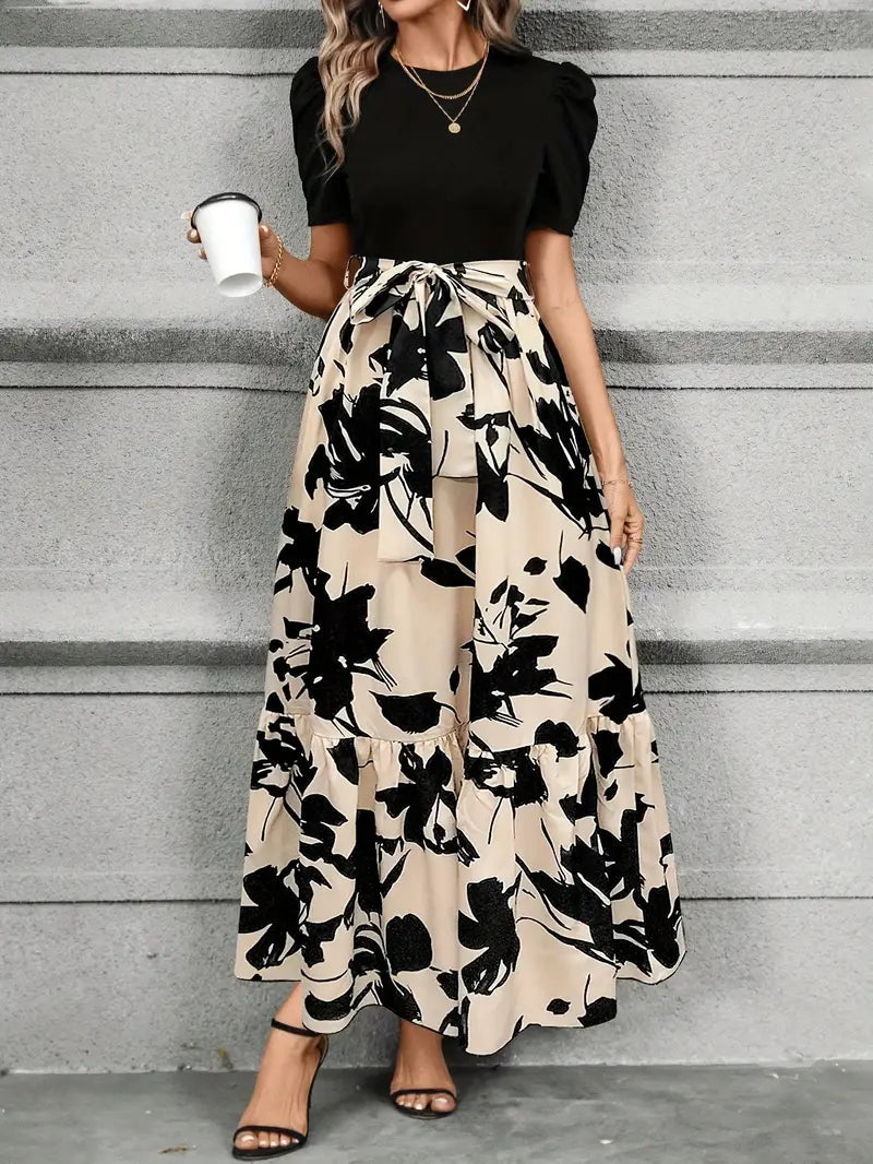 SUENTA Damen Maxikleid mit Schleife – Elegant & Modern