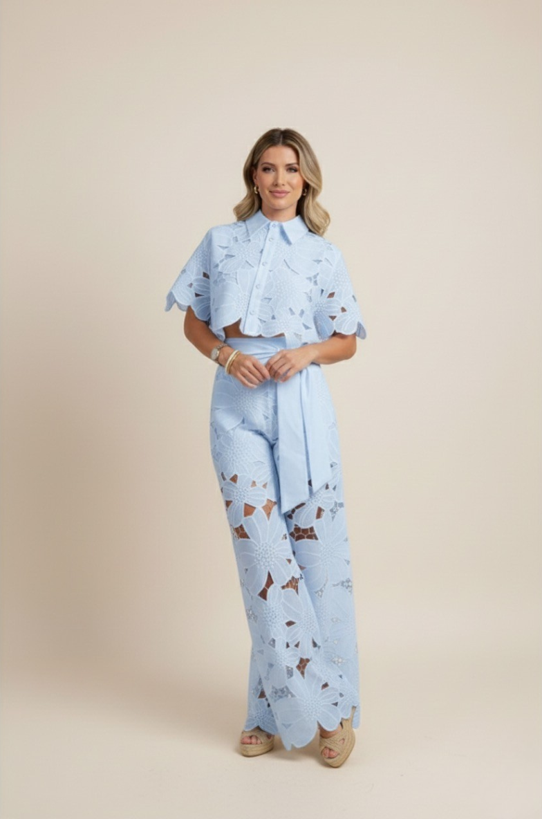 SUENTA Damen Zweiteiler mit Cut-Outs – Blütenblatt-Design