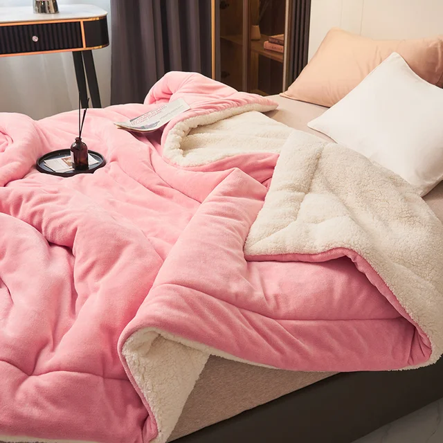 SUENTA Luxuriöse Warme Fleecedecke Für Kuschelige Nächte Zuhause Rosa