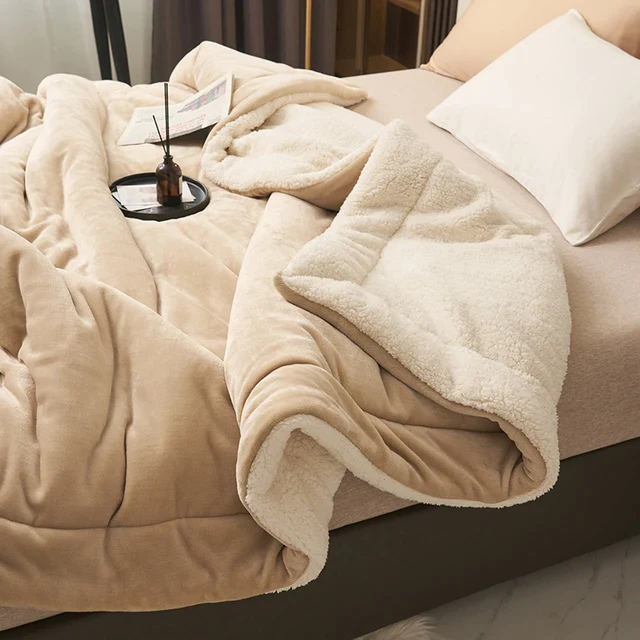 SUENTA Luxuriöse Warme Fleecedecke Für Kuschelige Nächte Zuhause Beige