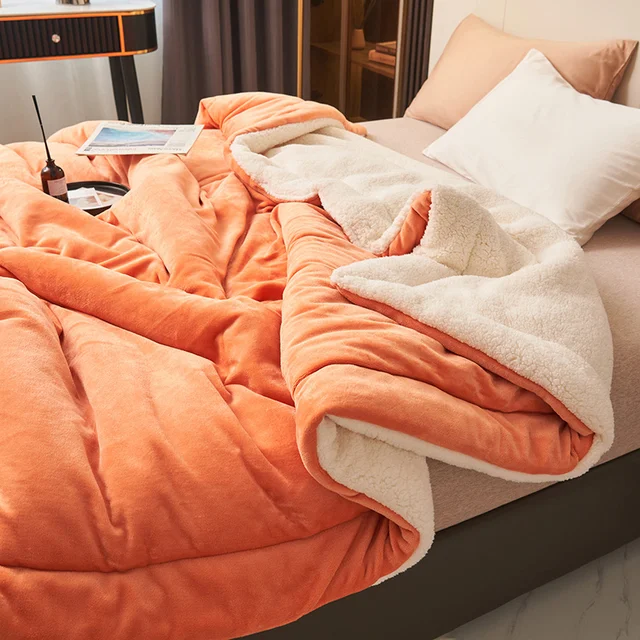 SUENTA Luxuriöse Warme Fleecedecke Für Kuschelige Nächte Zuhause Orange