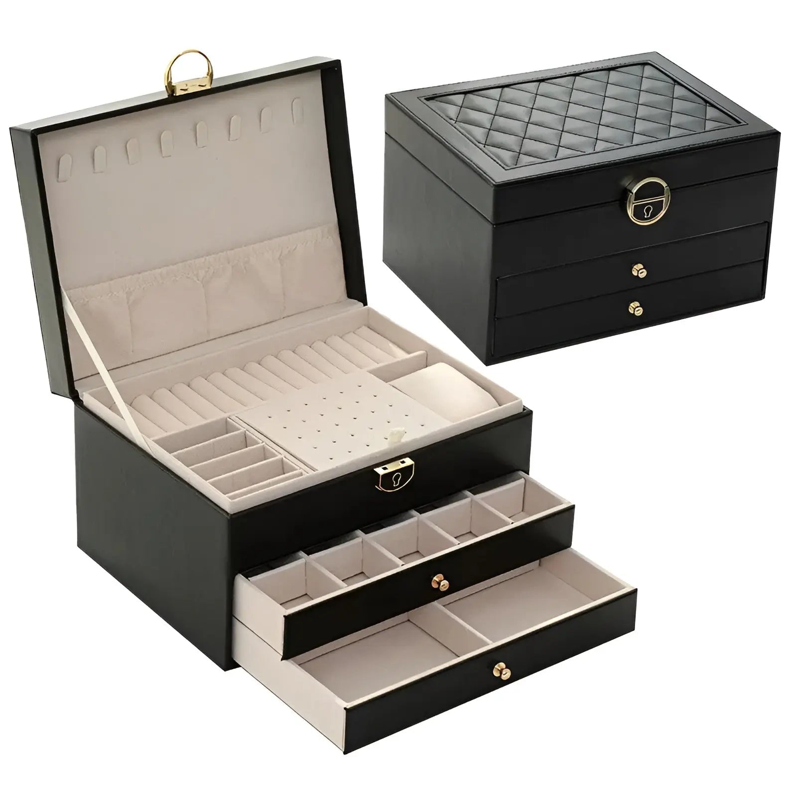 SUENTA Luxuriöse Mehrschichtige Schmuckbox – EleganceBox