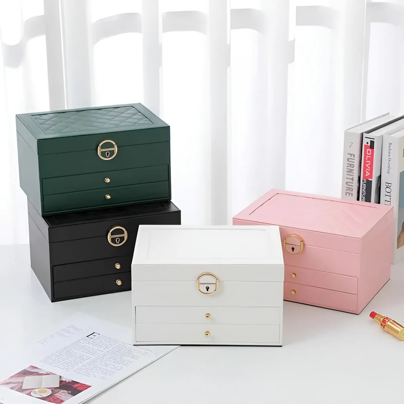SUENTA Luxuriöse Mehrschichtige Schmuckbox – EleganceBox