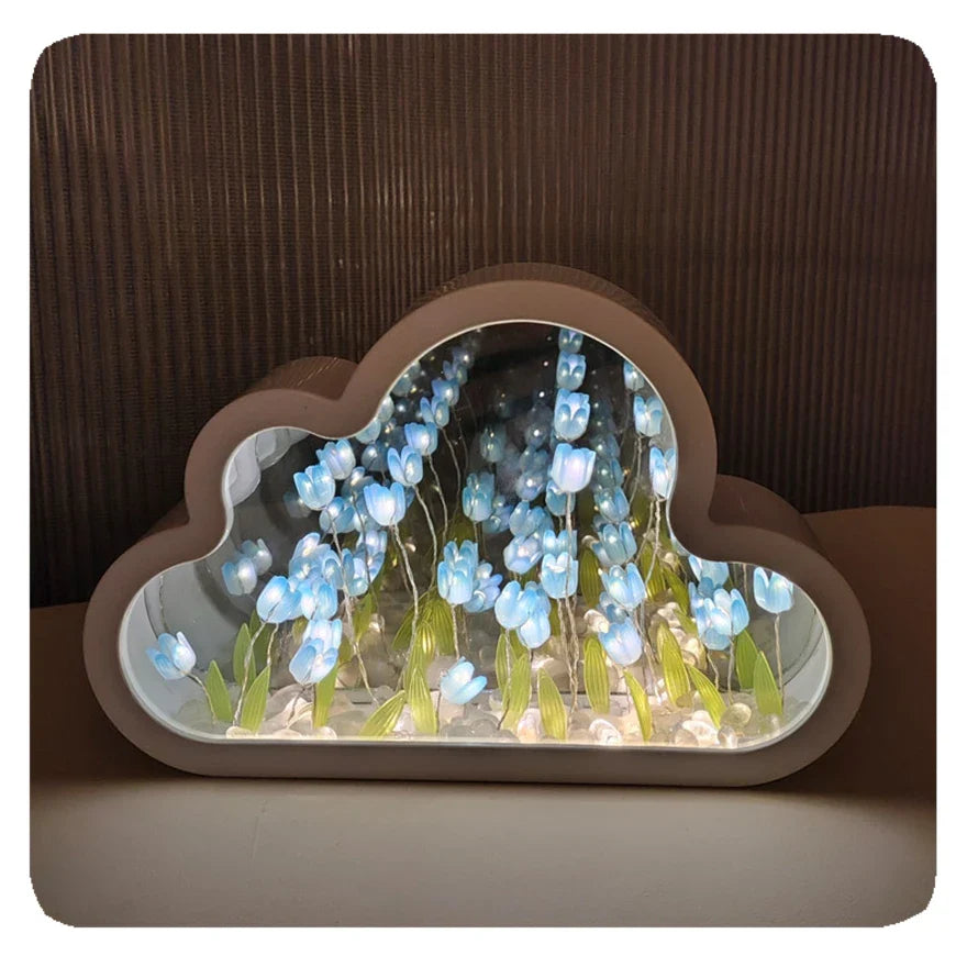 SUENTA Magische Tulpen Lampe Als Atmosphärische Raumbeleuchtung Blau