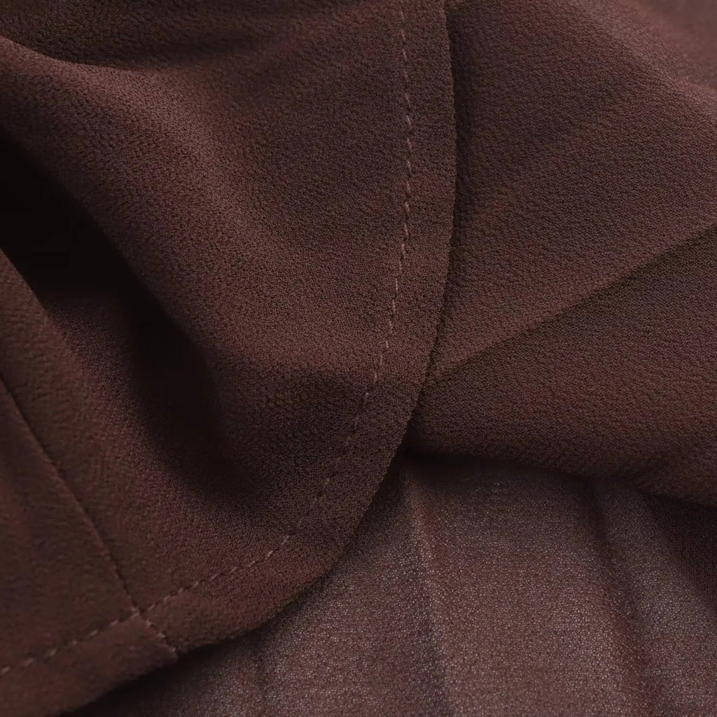 SUENTA Damen Chiffon-Midikleid Plissiert – Umlegekragen & Taillengürtel